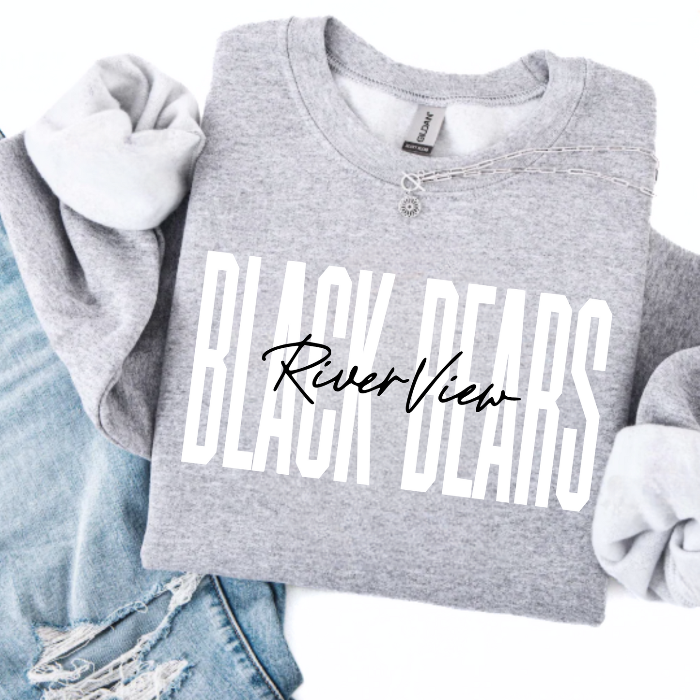 River View Unisex Sweatshirt BLACK BEARS RIVER VIEW GREY