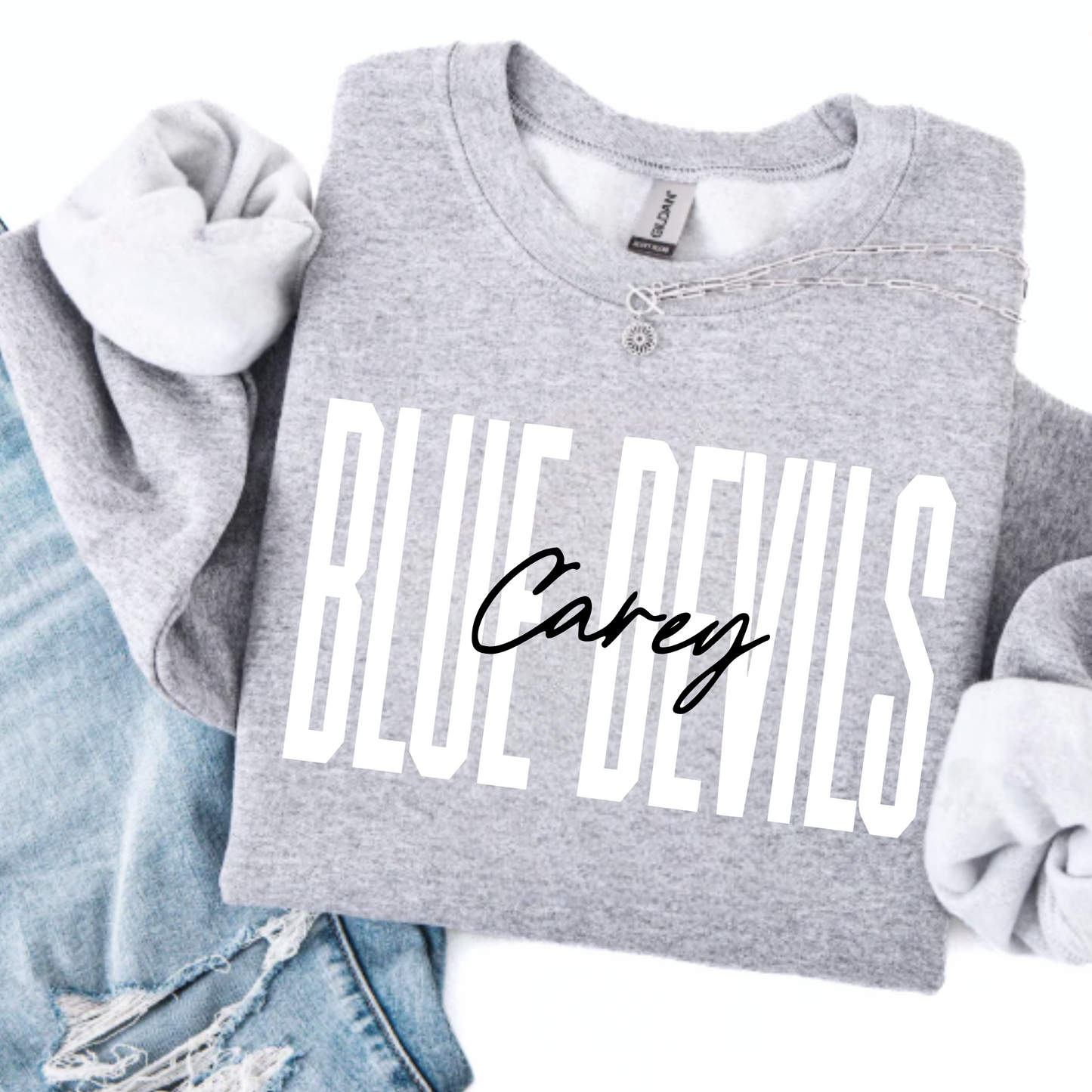 Carey Unisex Sweatshirt BLUE DEVILS CAREY GREY