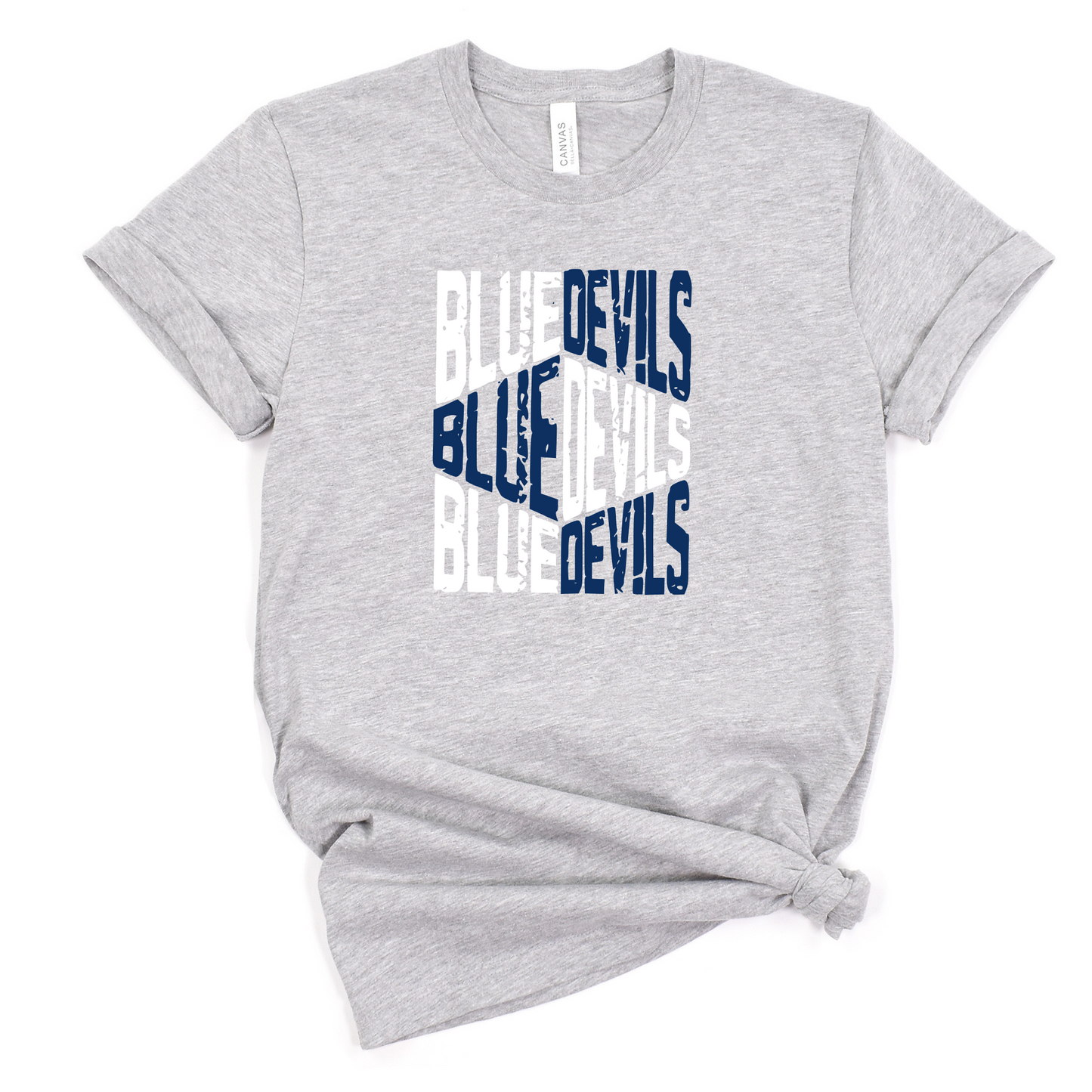 Carey Unisex T-Shirt BLUE DEVILS REPEAT GREY