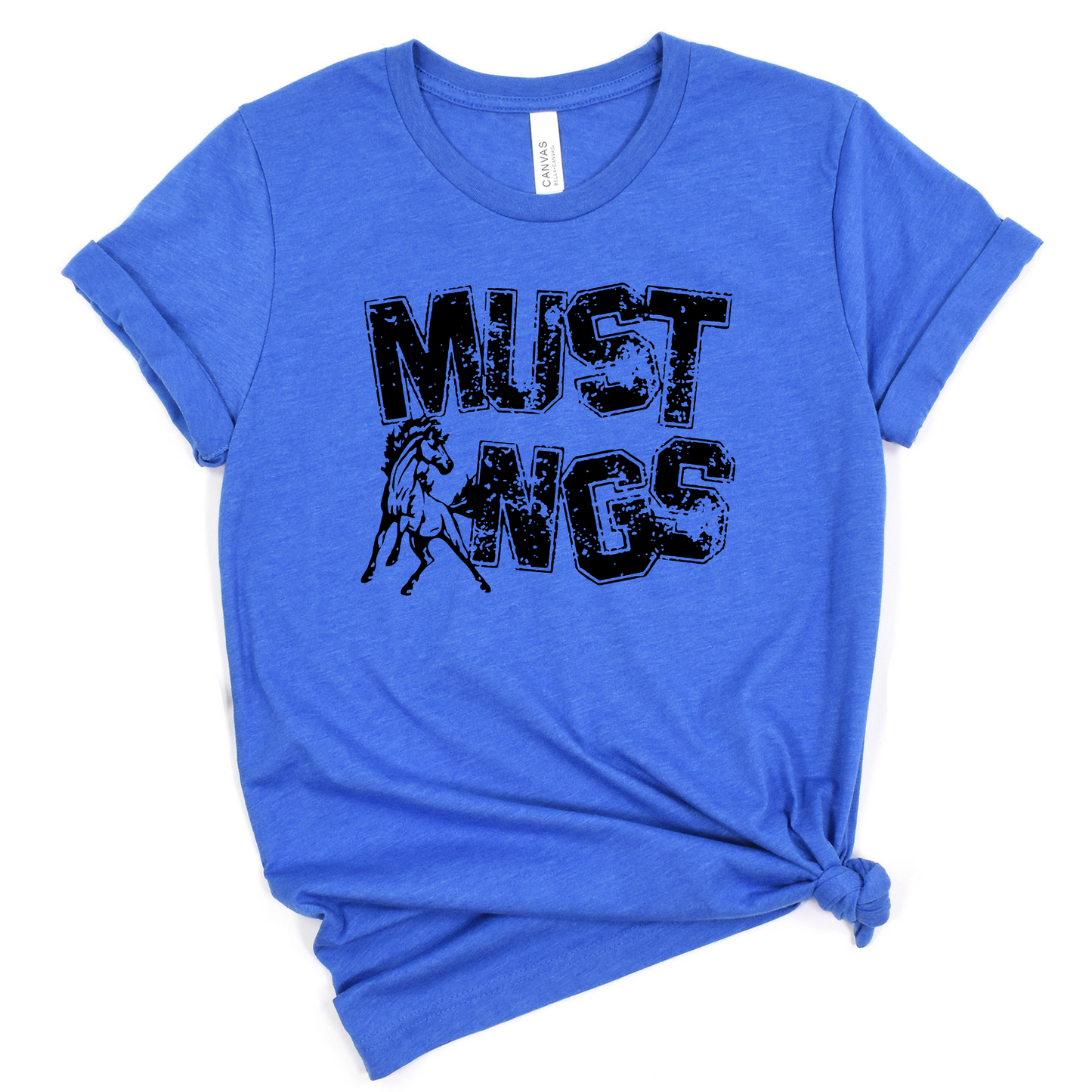 Allen East Unisex T-Shirt MUSTANGS HEATHER ROYAL