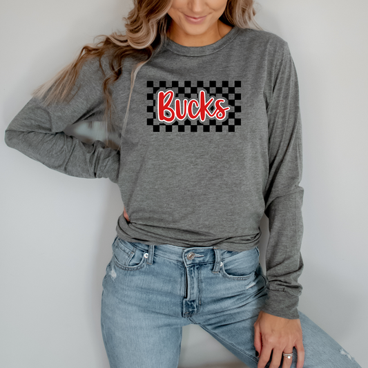 Buckeye Central Unisex Long Sleeve BUCKS CHECKER