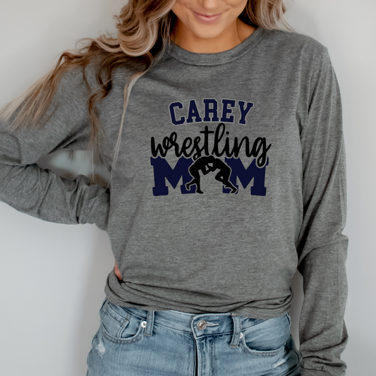 Carey Unisex Long Sleeve Shirt WRESTLING MOM