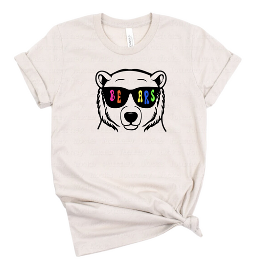 Polar Bears Neon Unisex T-Shirt GLASSES