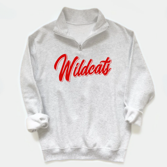 Delphos Jefferson Quarter Zip Sweatshirt WILDCATS GREY