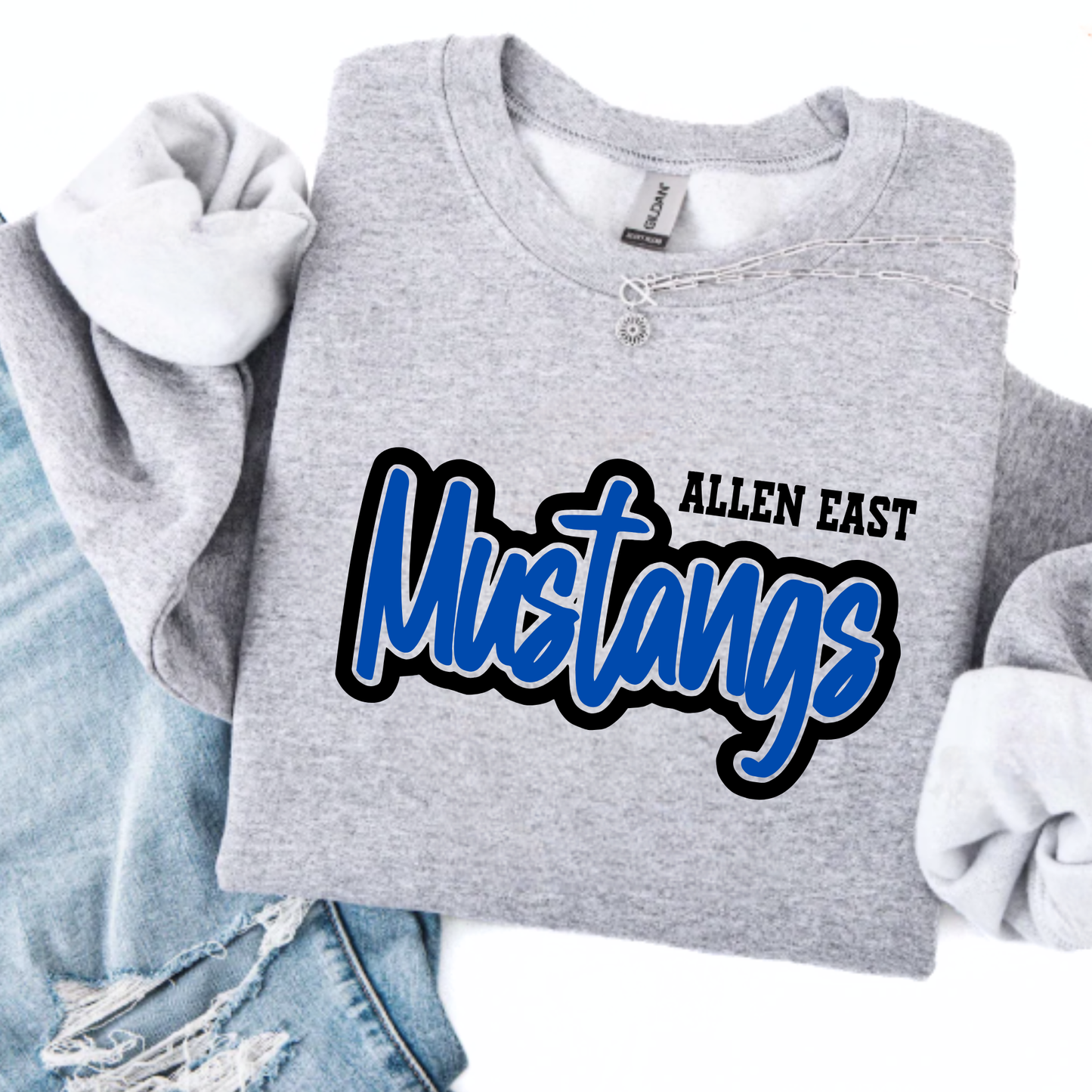 Allen East Unisex Sweatshirt ALLEN EAST MUSTANGS GREY