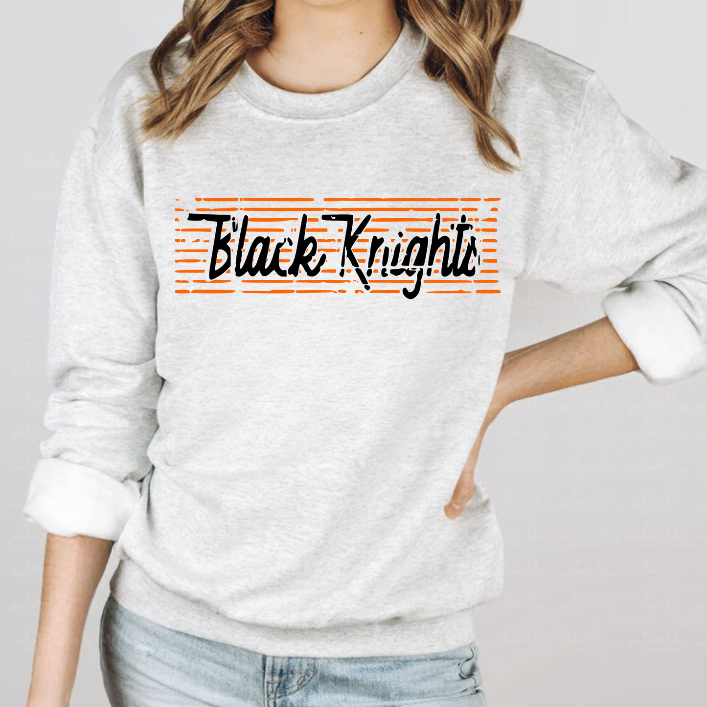 Van Buren Unisex Sweatshirt BLACK KNIGHTS LINES DISTRESSED ASH