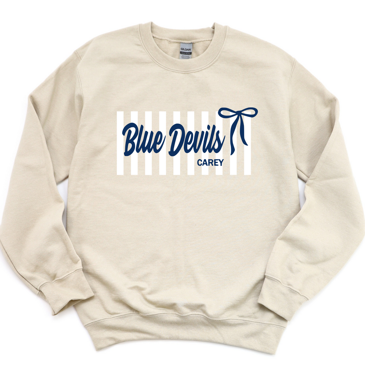 Carey Unisex T-Shirt/Sweatshirt STRIPES BLUE DEVILS