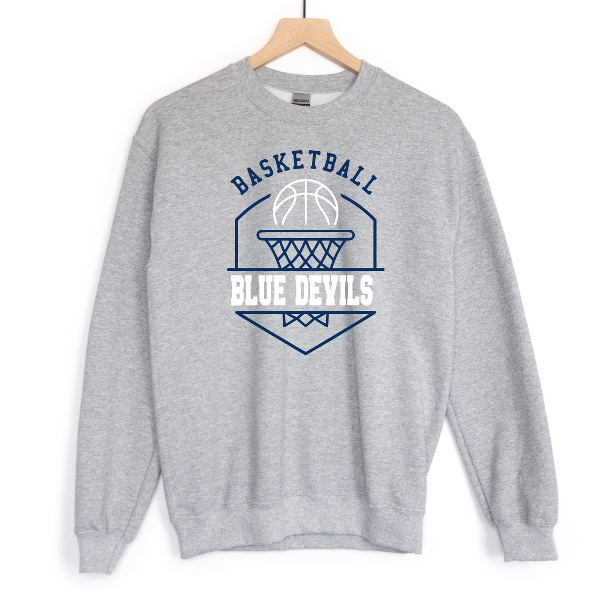 Carey Unisex Sweatshirt BLUE DEVILS BASKETBALL GREY