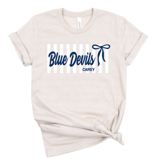 Carey Unisex T-Shirt STRIPES BLUE DEVILS
