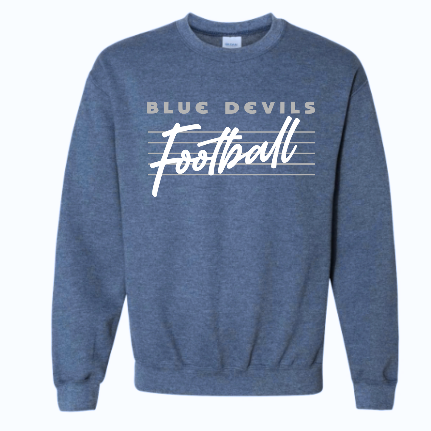 Carey Unisex Sweatshirt BLUE DEVILS FOOTBALL HEATHER NAVY