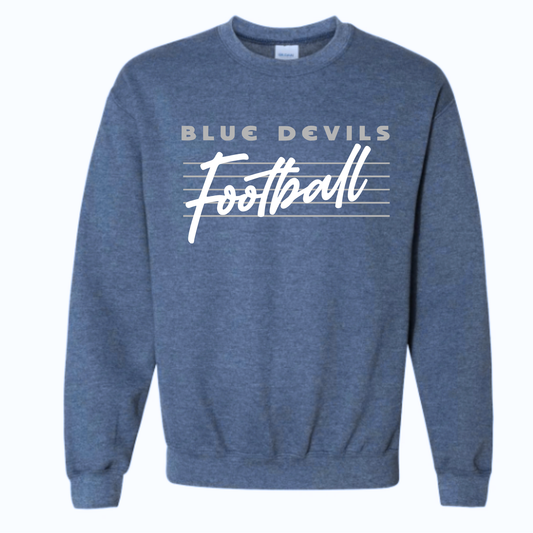 Carey Unisex Sweatshirt BLUE DEVILS FOOTBALL HEATHER NAVY