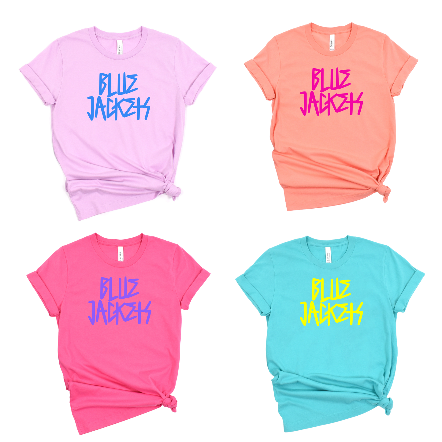 New Riegel Unisex T-Shirt BLUE JACKETS LILAC/SUNSET/CHARITYPINK/TEAL