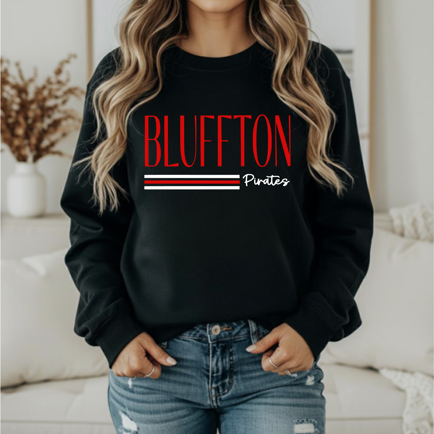 Bluffton Unisex Sweatshirt BLUFFTON PIRATES BLACK