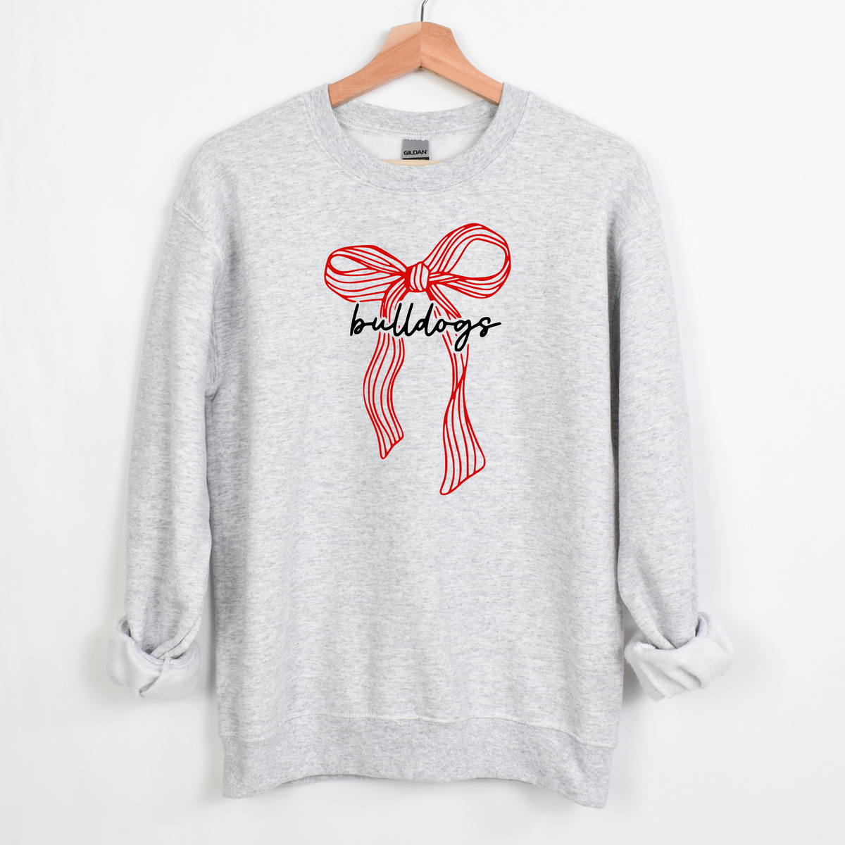 Columbus Grove Unisex Sweatshirt BULLDOGS BOW GREY