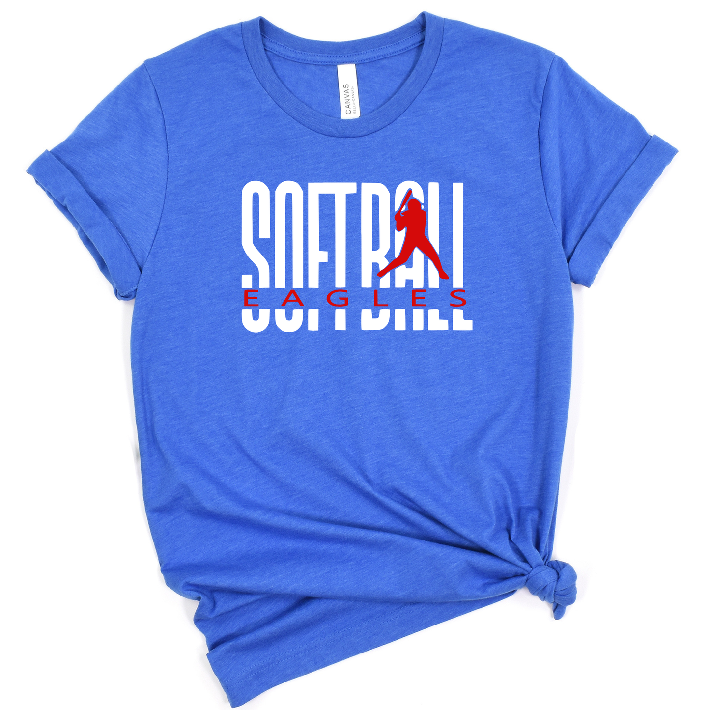 LBYBS Unisex T-Shirt EAGLES SOFTBALL HEATHER BLUE