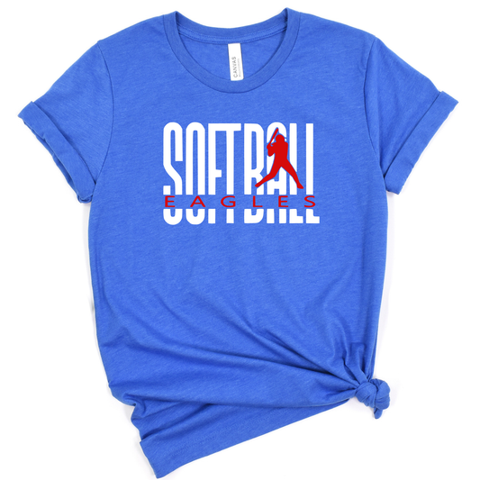 LBYBS Unisex T-Shirt EAGLES SOFTBALL HEATHER BLUE