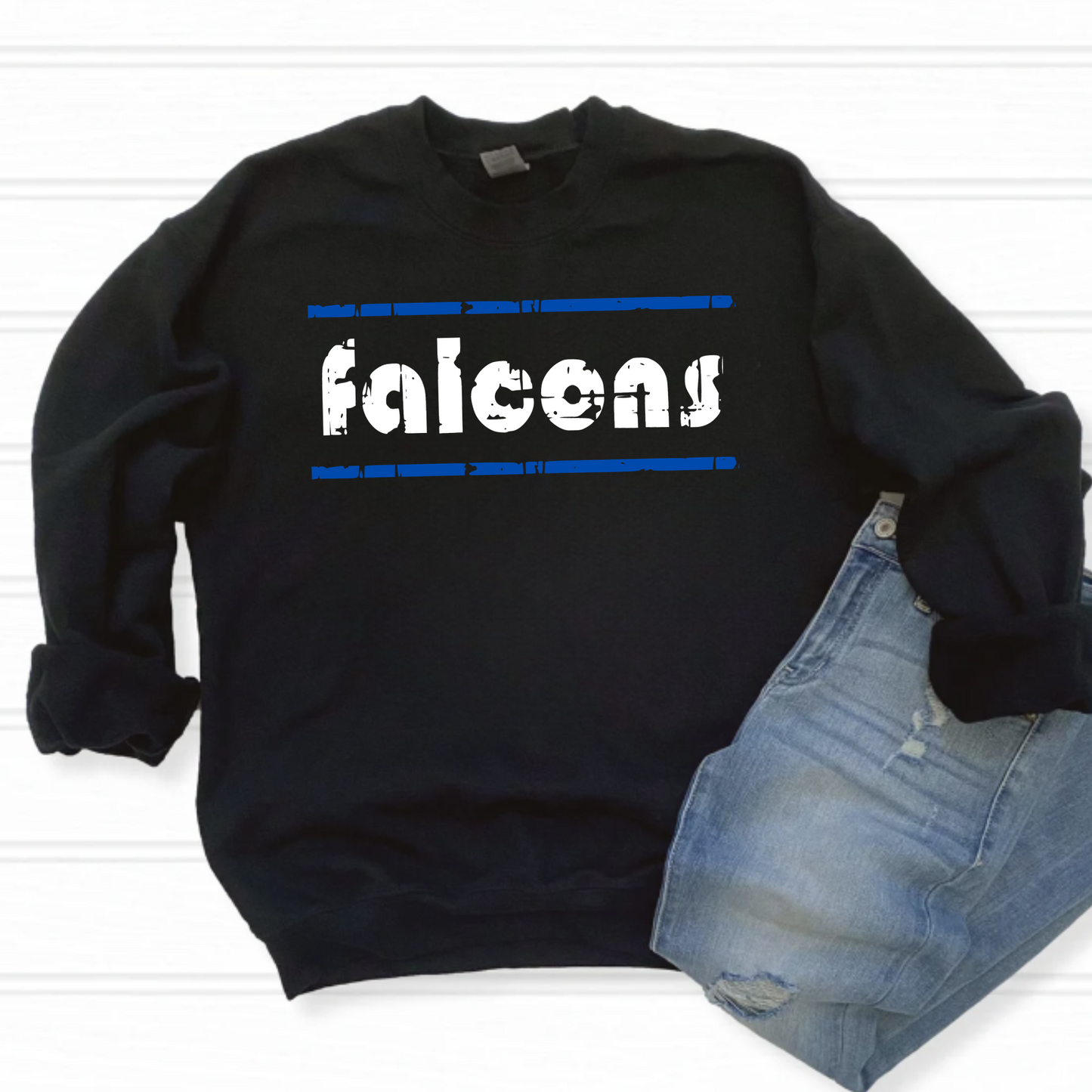 Riverdale Spirit Wear Sweatshirt FALCONS RETRO DISTRESSED