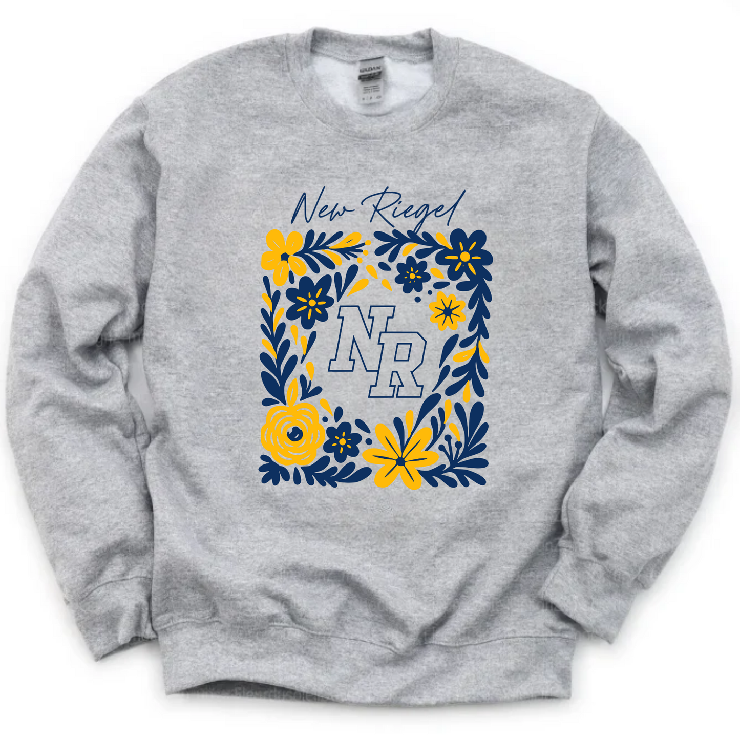 New Riegel Unisex Sweatshirt FLORAL GREY