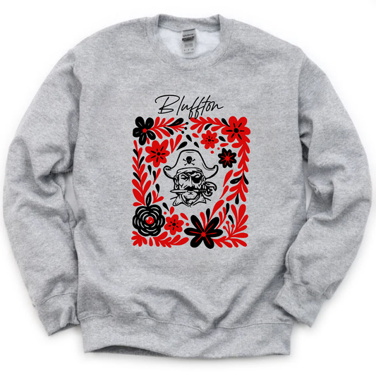 Bluffton Unisex Sweatshirt FLORAL GREY