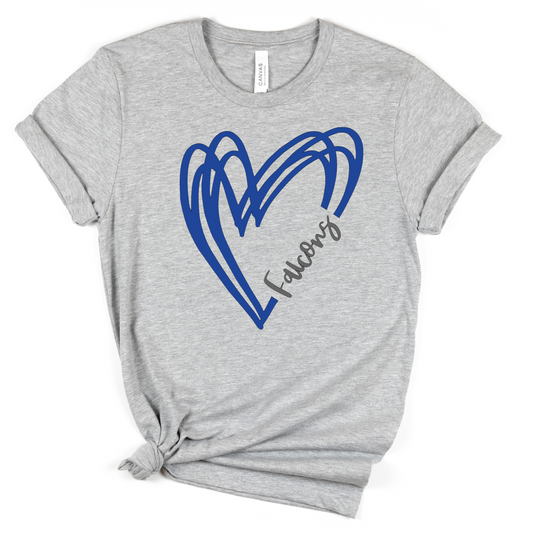 Riverdale Spirit Wear Short Sleeve T-Shirt FALCONS HEART