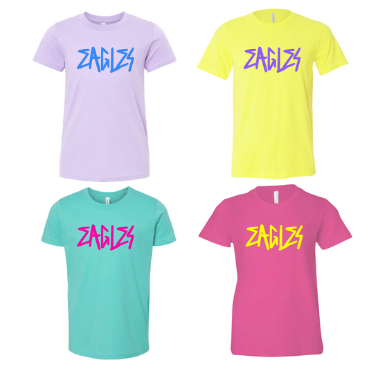 KIDS Unisex T-Shirt EAGLES DARK LAVENDER/YELLOW/TEAL/BERRY