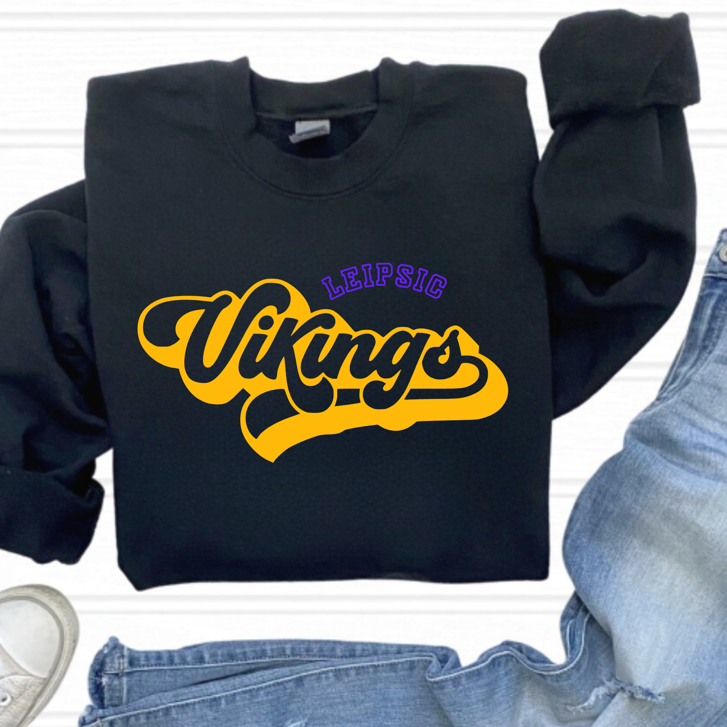 Leipsic Unisex Sweatshirt LEIPSIC VIKINGS BLACK