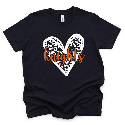 Van Buren KIDS Spirit Wear Short Sleeve T-Shirt or Sweatshirt HEART KNIGHTS