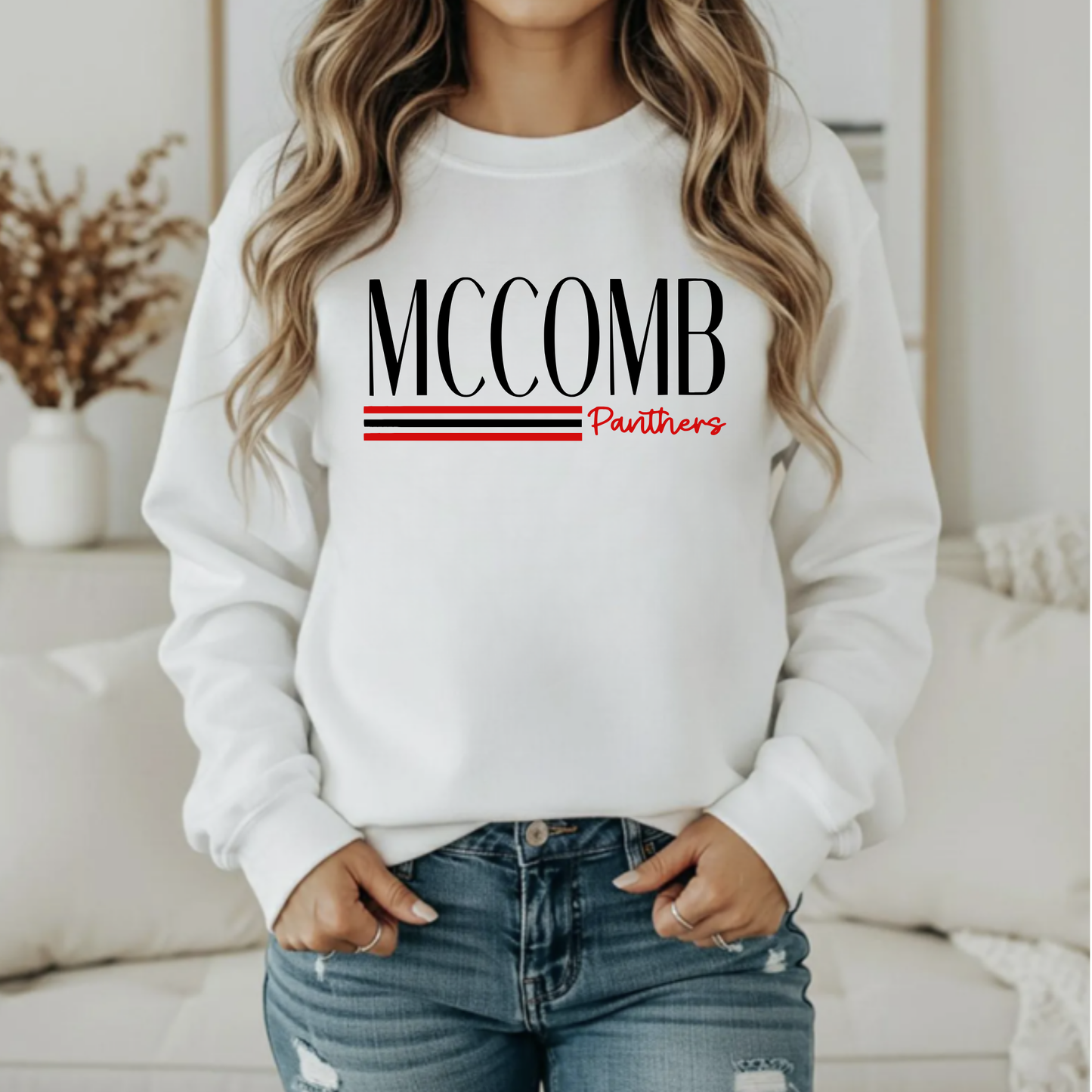 McComb Unisex Sweatshirt MCCOMB PANTHERS WHITE