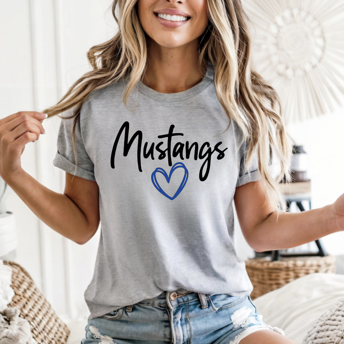 Allen East Unisex T-Shirt MUSTANGS GREY