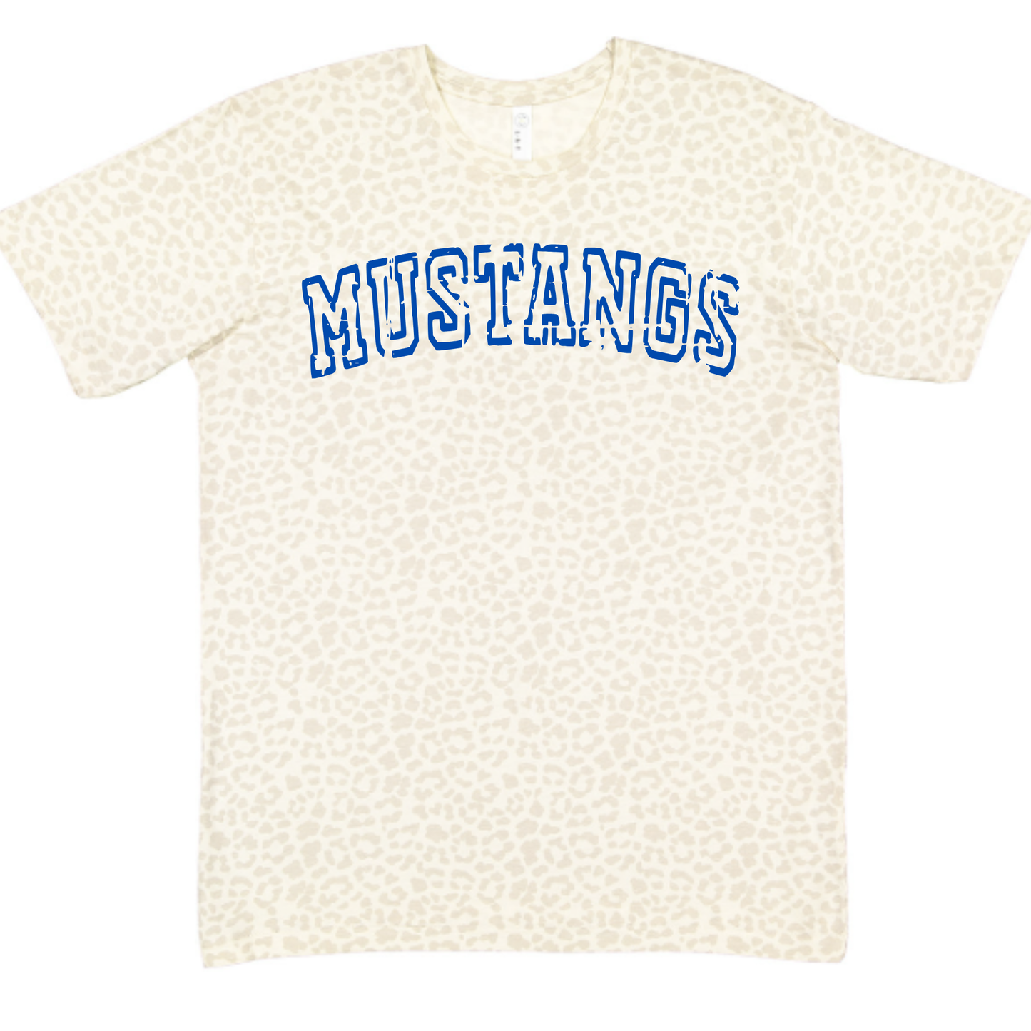 Allen East Unisex T-Shirt MUSTANGS LEOPARD CREAM