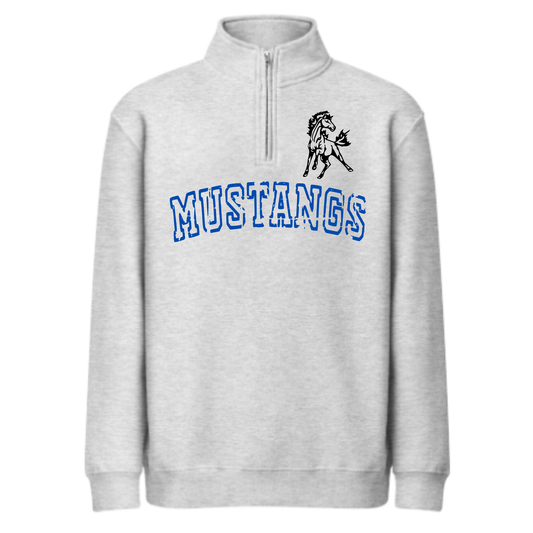 Allen East Quarter Zip Sweatshirt MUSTANGS GREY