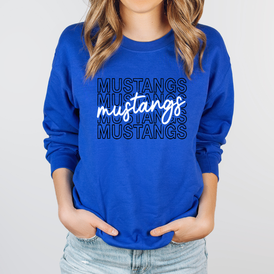 Allen East Unisex Sweatshirt MUSTANGS REPEAT ROYAL