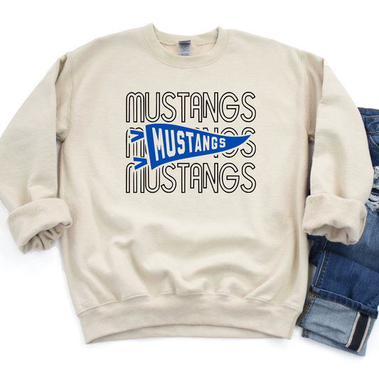 Allen East Unisex Sweatshirt MUSTANGS REPEAT SAND