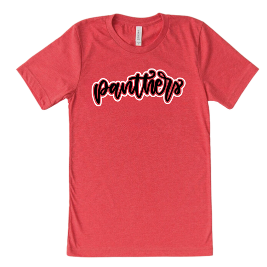 McComb Unisex T-Shirt PANTHERS CURSIVE RED