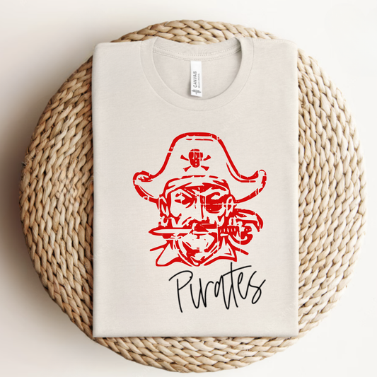 Bluffton Unisex T-Shirt PIRATE HEAD HEATHER DUST