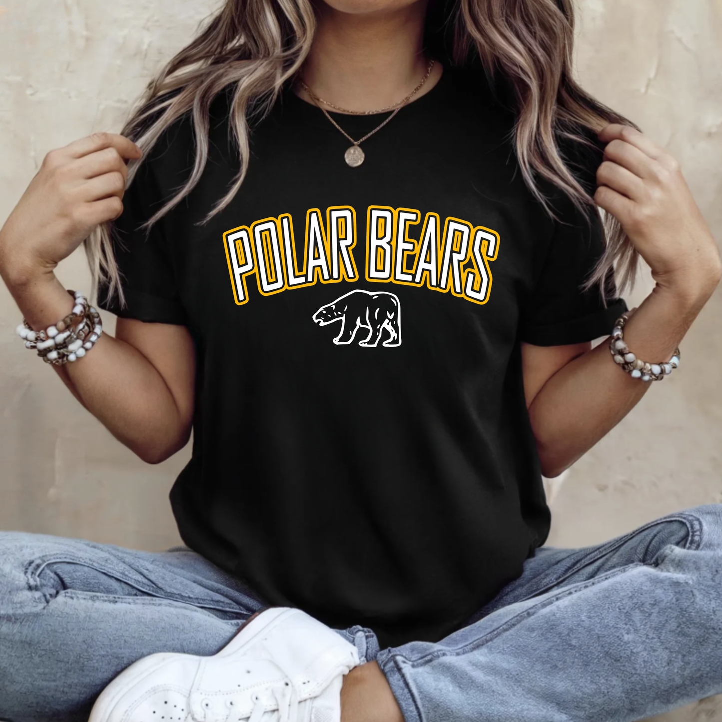 Hardin Northern Unisex T-Shirt POLAR BEARS BLACK