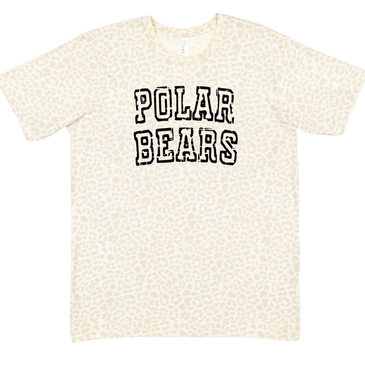 Hardin Northern Unisex T-Shirt POLAR BEARS LEOPARD CREAM