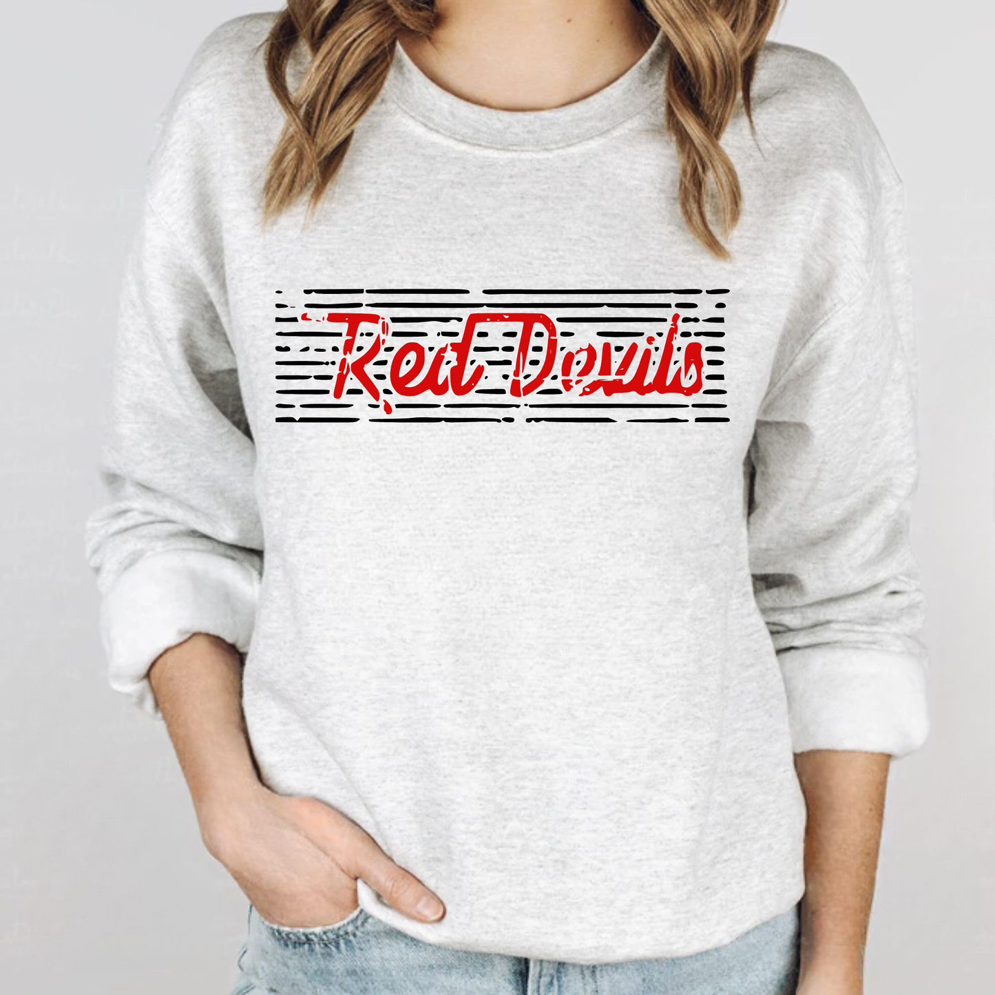 Arlington Unisex Sweatshirt RED DEVILS LINES DISTRESSED ASH