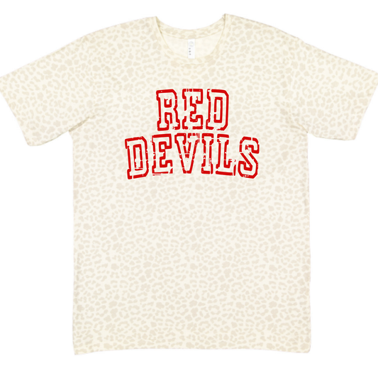 Arlington Unisex T-Shirt RED DEVILS LEOPARD CREAM