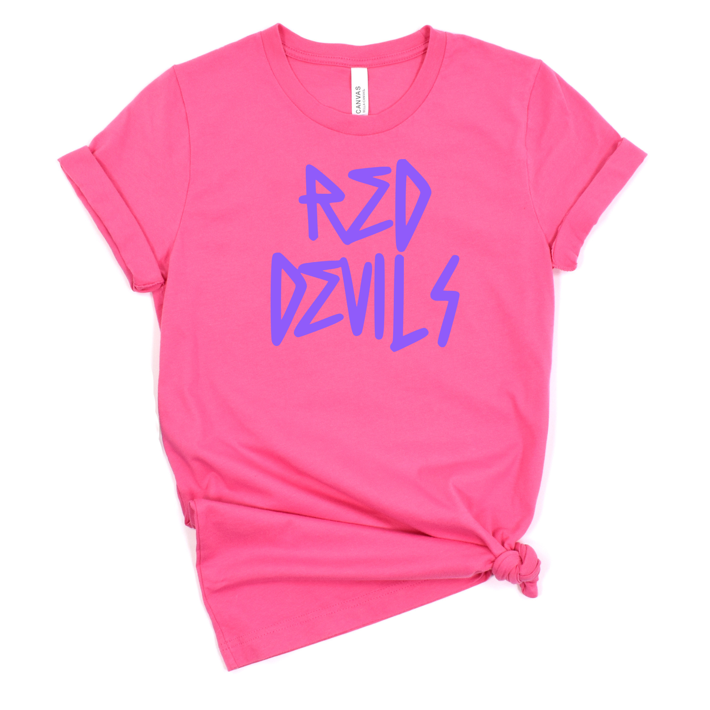 Arlington Unisex T-Shirt RED DEVILS LILAC/SUNSET/CHARITYPINK/TEAL