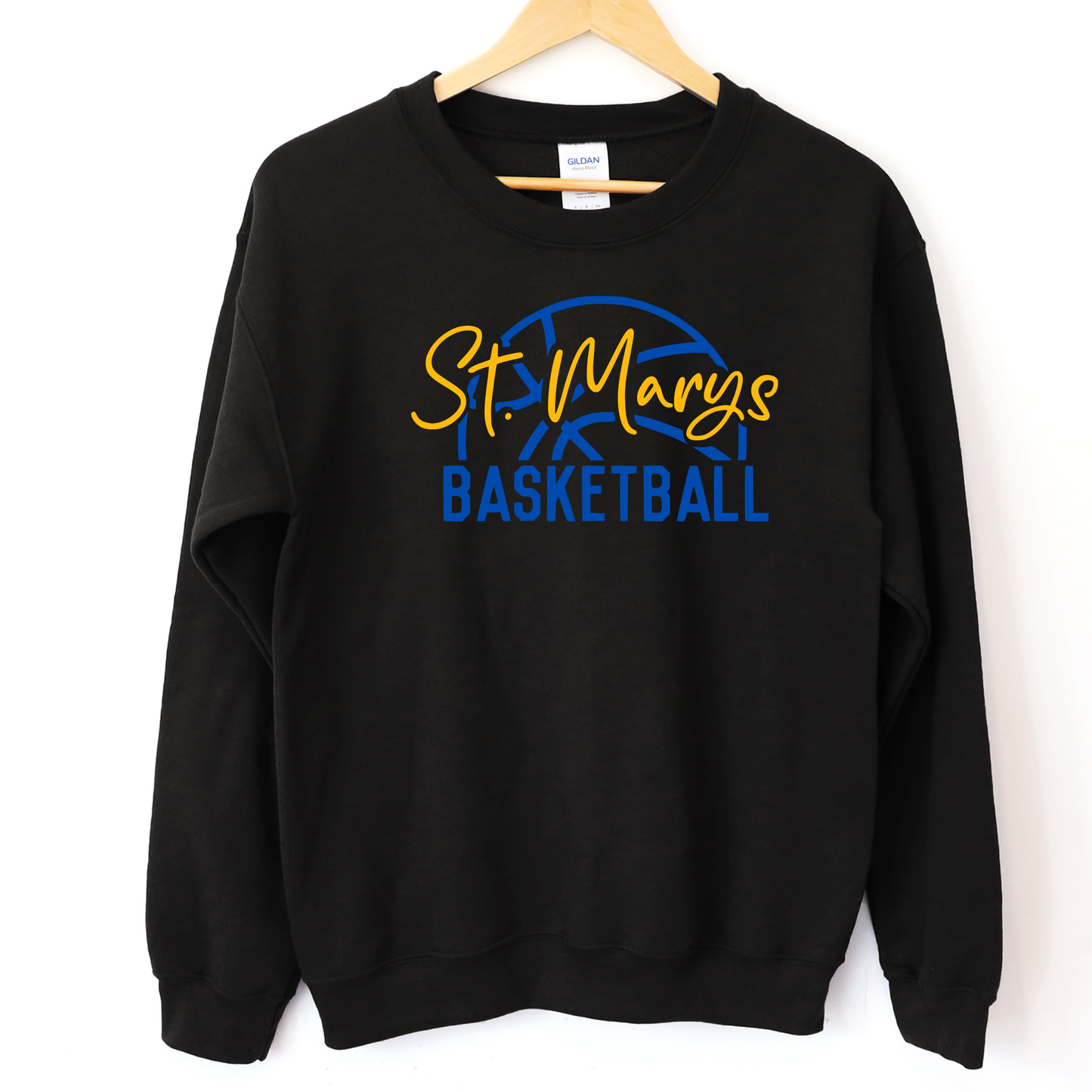 St Marys Unisex Sweatshirt ST MARYS BASKETBALL BLACK