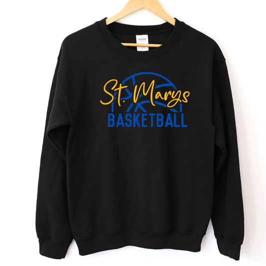 St Marys Unisex Sweatshirt ST MARYS BASKETBALL BLACK