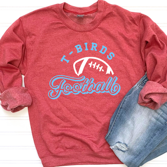 LCC Unisex Sweatshirt TBIRDS FOOTBALL HEATHER RED