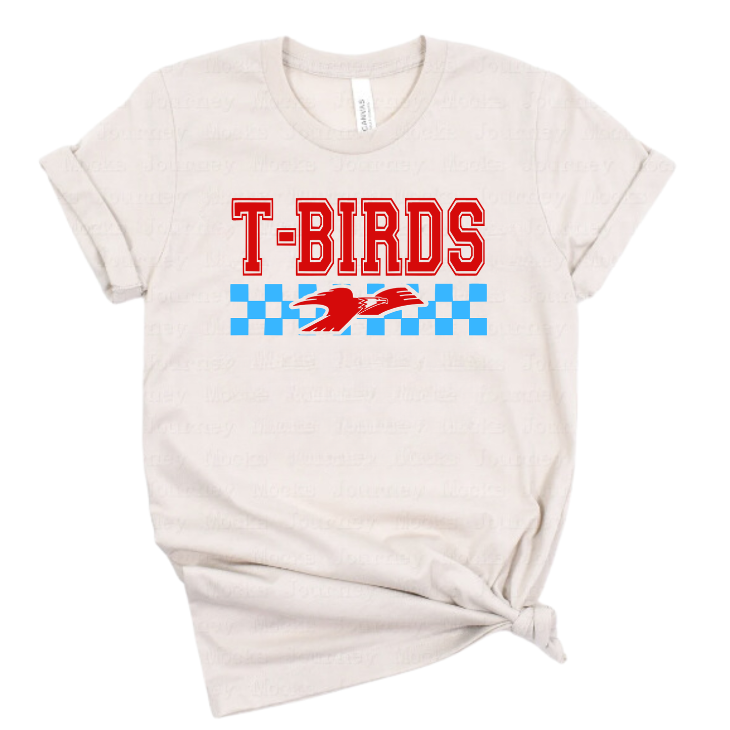 LCC Unisex T-Shirt TBIRDS CHECKER TSHIRT HEATHER DUST