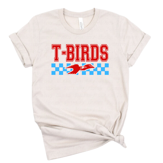LCC Unisex T-Shirt TBIRDS CHECKER TSHIRT HEATHER DUST