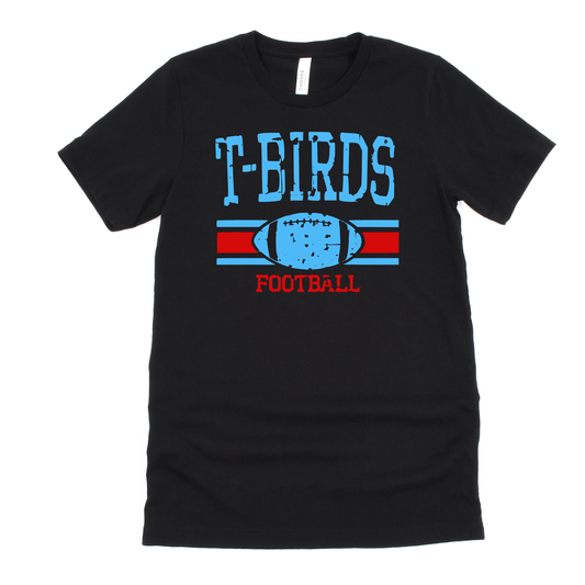 LCC Unisex T-Shirt T-BIRDS FOOTBALL BLACK