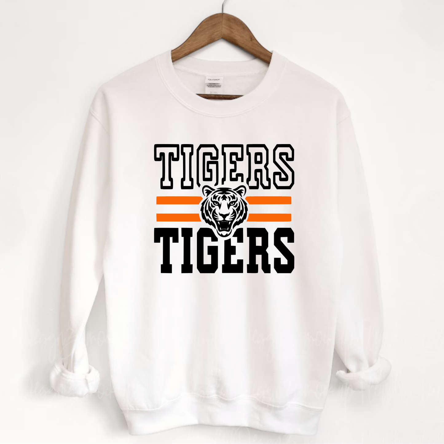 North Baltimore Unisex Sweatshirt TIGERS DOUBLE WHITE