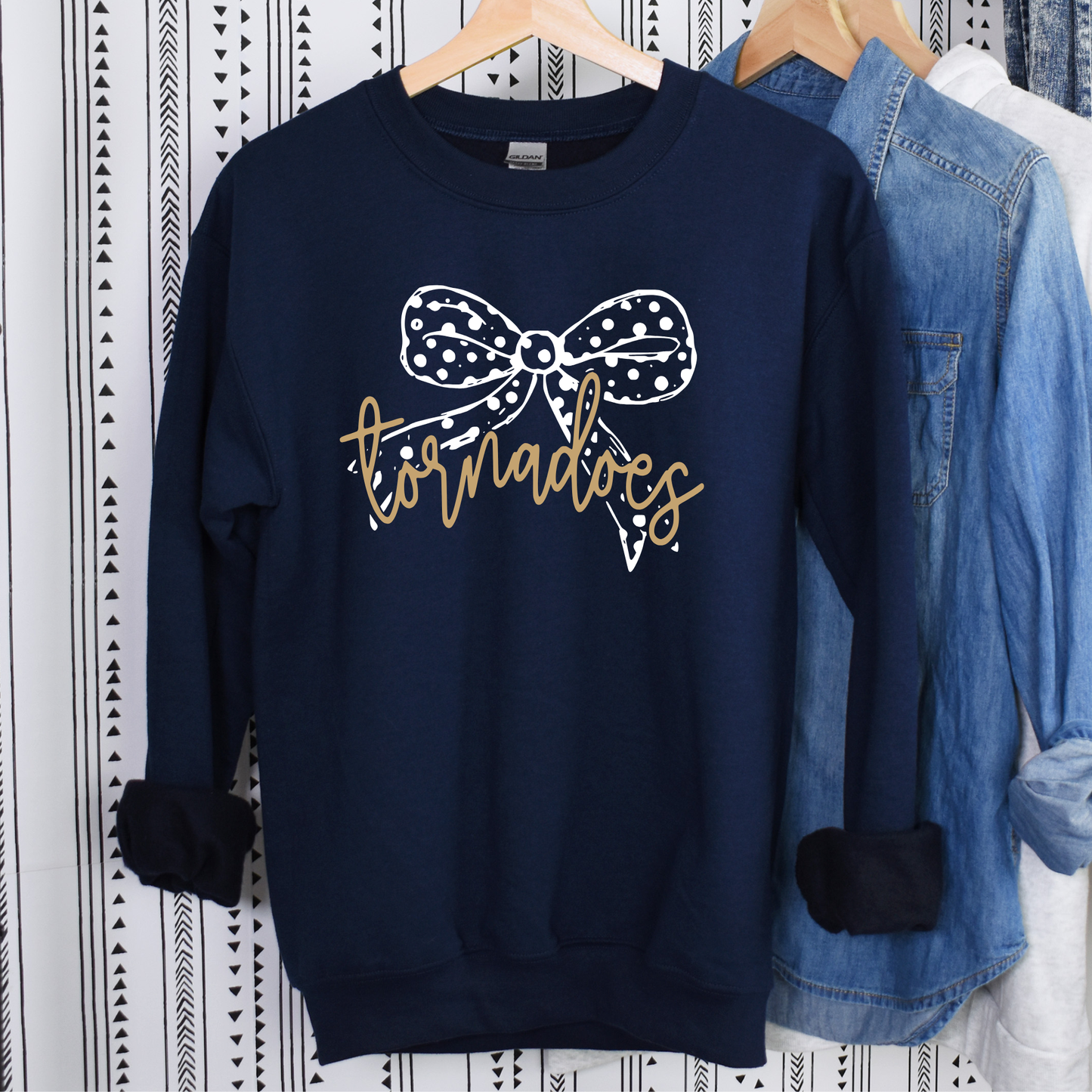 Tiffin Unisex Sweatshirt TORNADOES BOW NAVY