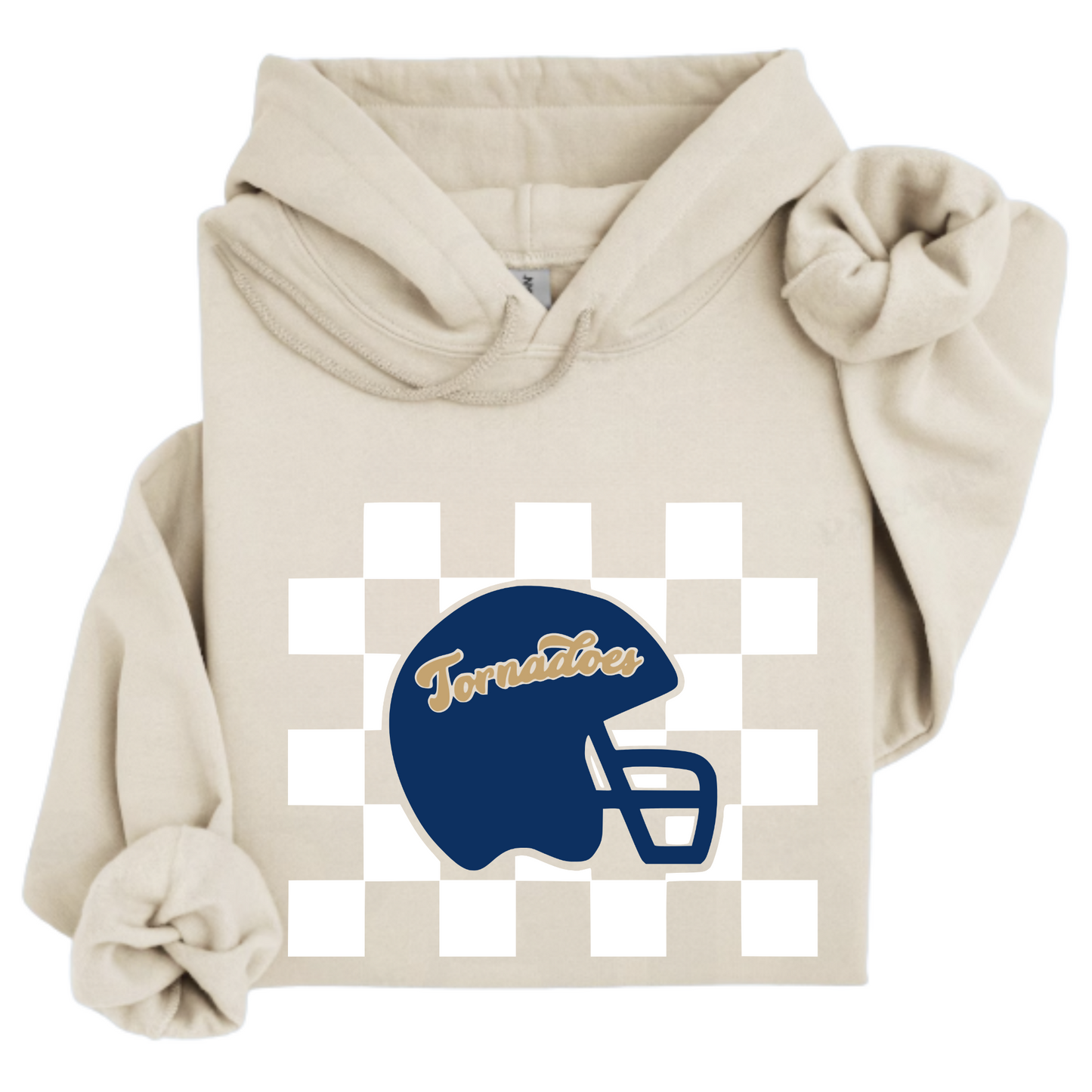 Tiffin Unisex Hoodie TORNADOES FOOTBALL SAND