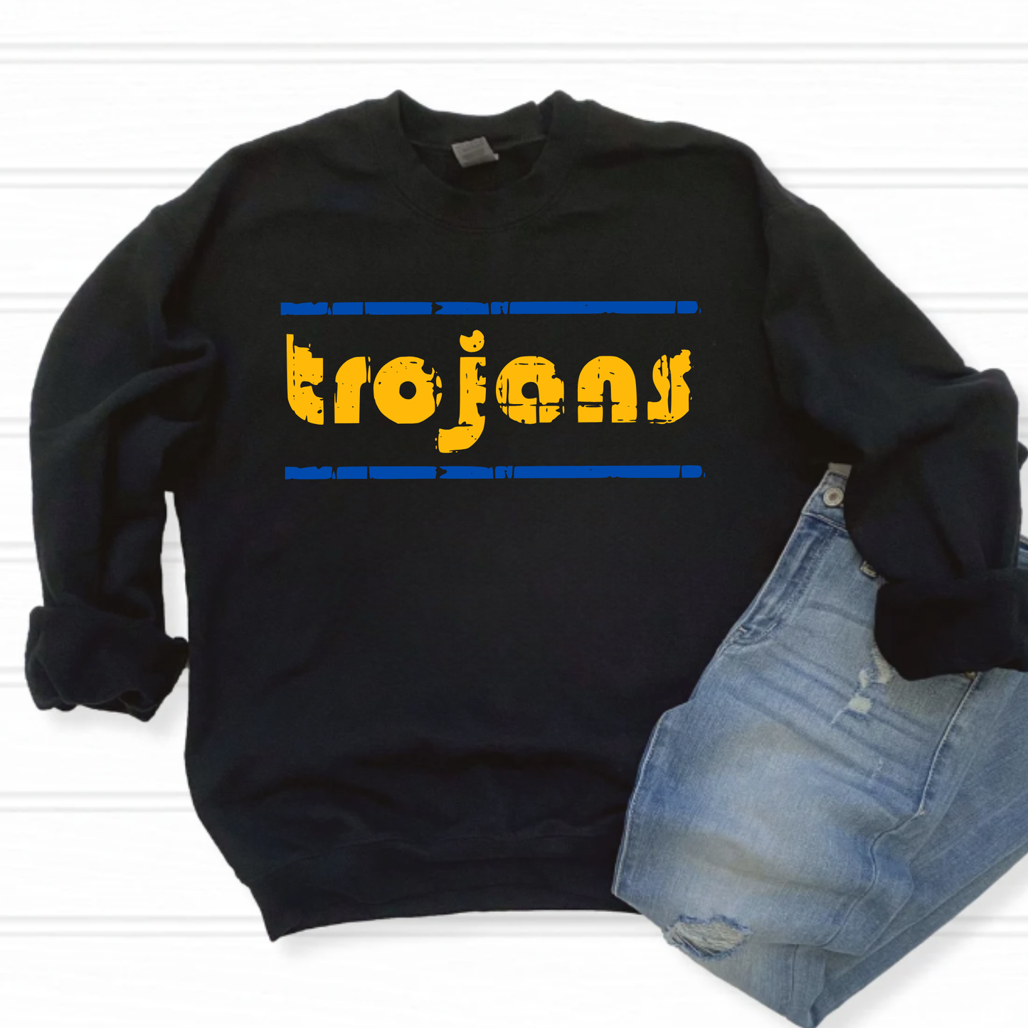 Findlay Unisex Sweatshirt/T-Shirt TROJANS RETRO DISTRESSED